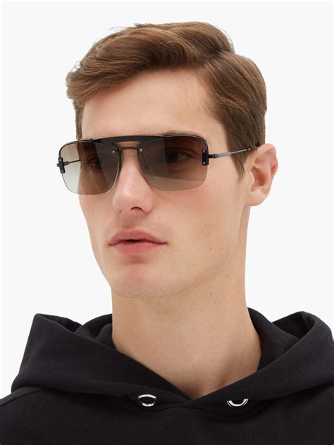 Prada Men's Metal Aviator Sunglasses 